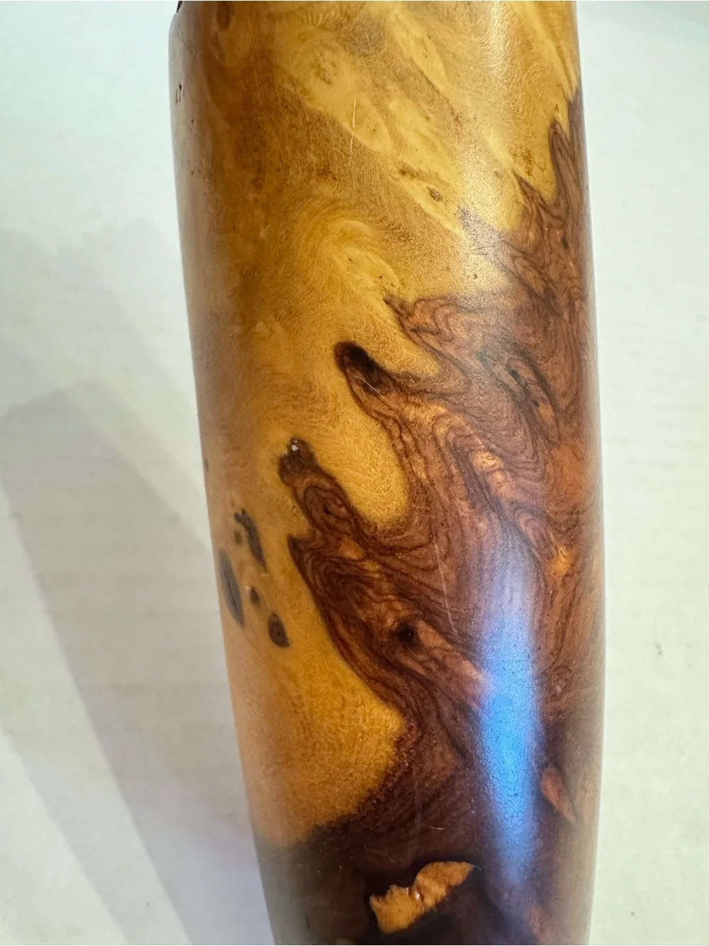 Amboyna Burl Wood Vase Natural Edge Flower Vase Artisan Crafted Sculpture Decor